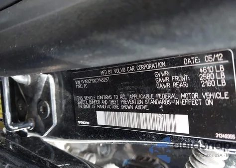 2012 Volvo S60 T5 z USA, uszkodzony, nr VIN YV1622FSXC2145297